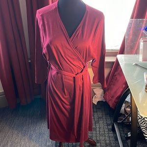 Wrap style cranberry / wine color dress great condition clean